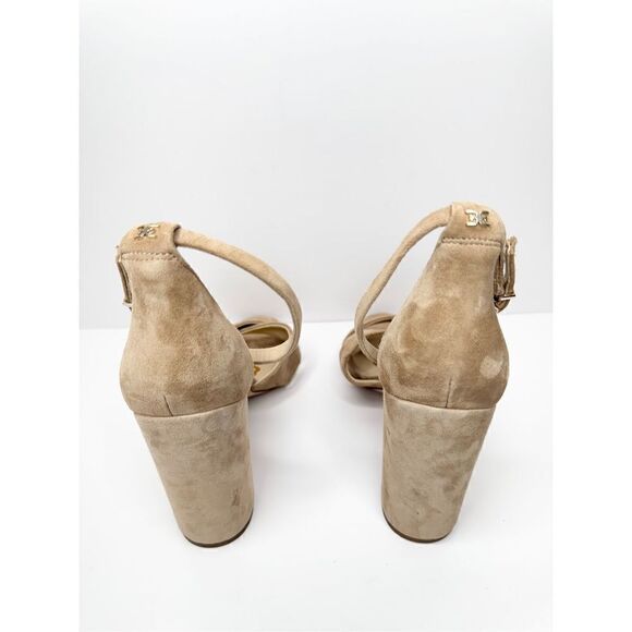 Sam Edelman Sandals Womens Size 10 Tan Suede Ankle Strap Block Heel - Picture 6 of 9